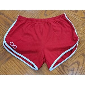American Apparel Women's Interlock Running Shorts - Red with White Trim (XL)